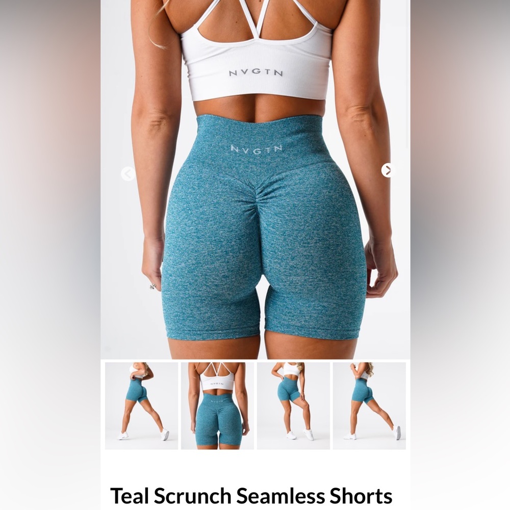 Teal Scrunch Seamless Shorts